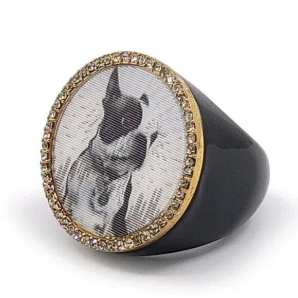 【9.28】#51-57 NEW Value $30 Marc By Marc Jacobs Ring Iridescent Hologram Bulldog - Picture 1 of 1